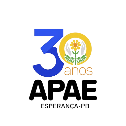 Selo comemorativo de 30 anos da APAE Esperança-PB com o logotipo da APAE dentro do número zero